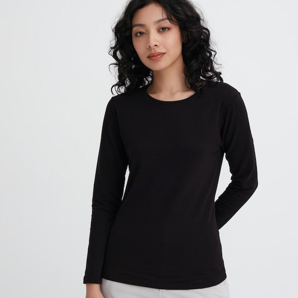 Heattech Cotton Crewneck T (Juda iliq, uzun qo'l)